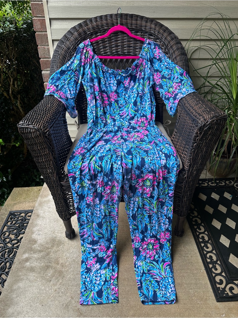 Lilly Pulitzer Calla Jumpsuit Pineapple Paradise L